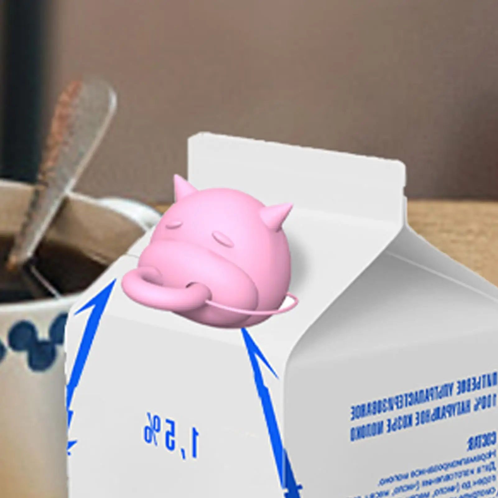 موزع زجاجات الحليب C-aps أغطية الزجاجات على شكل بقرة مانعة للتسرب سيليكون ثلاثية الأبعاد غطاء الطباعة صندوق الحليب غطاء شرب غطاء عزل