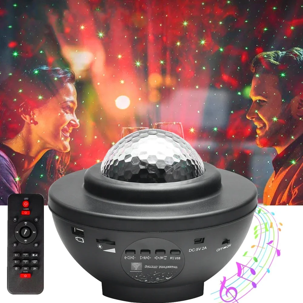 

LED Projection Light RGB Ocean Wave Remote Control Starlight Projector for Kids Adults Bedroom Ambient Starry Sky Light