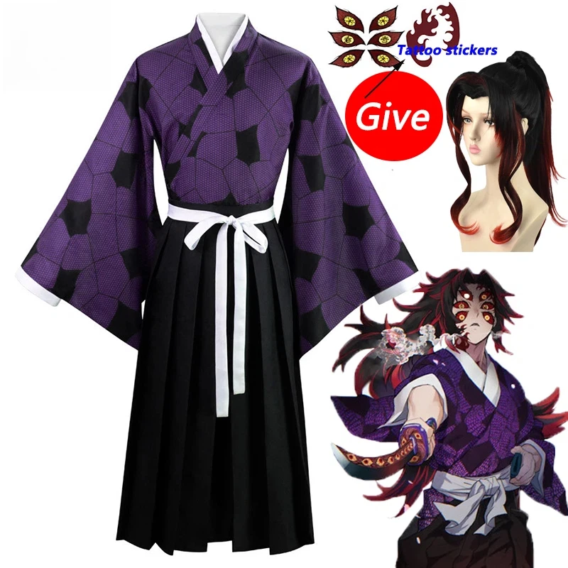 

Anime Character Kokushibo and Kyojuro Rengoku's Cosplay Costumes, Cosplay Wigs, Haori Kimono, Halloween Men's Clothing