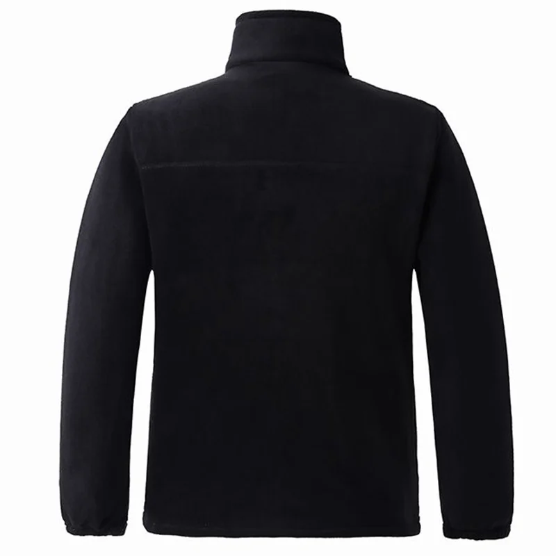 Winter-Polarfleece-Jacke, dick, warm, winddicht, mit durchgehendem Reißverschluss, mehreren Taschen, für den Außenbereich, Übergrößen-Jacken, Oberbekleidung – Detail 3