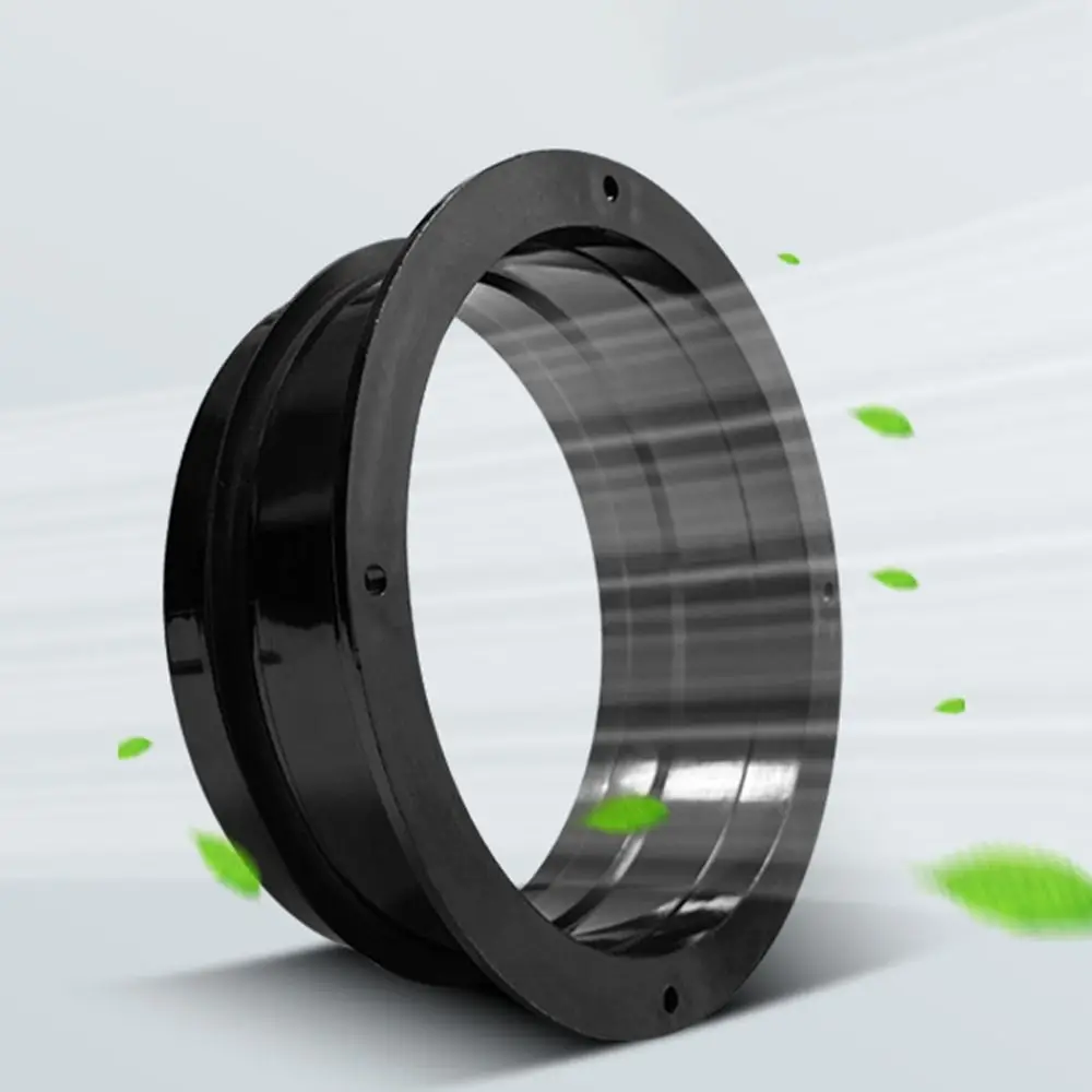 High Quality ABS Exhaust Duct Connector Flange Round Black PVC Pipe Flange Joint 110/160mm Sealing Ring Flange Kitchen
