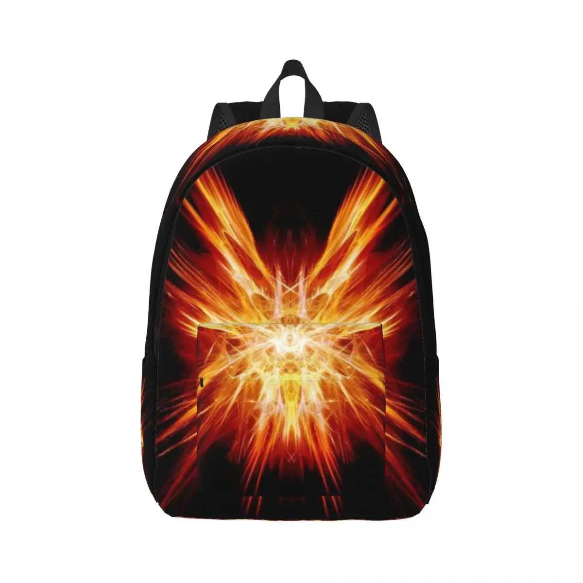 Cool Orange Black For Girls Boys Fashionable, fully printed, and comfortable student backpack.