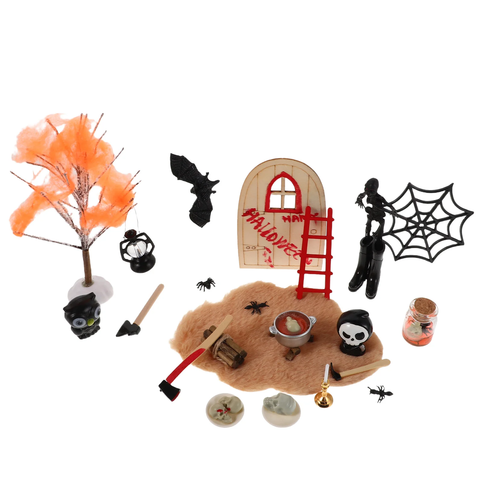1Set Halloween Poppenhuis Accessoires Miniatuur Hars Spooky Decor Spookhuis Mini Halloween Dorp Ambachten Fairy Garden