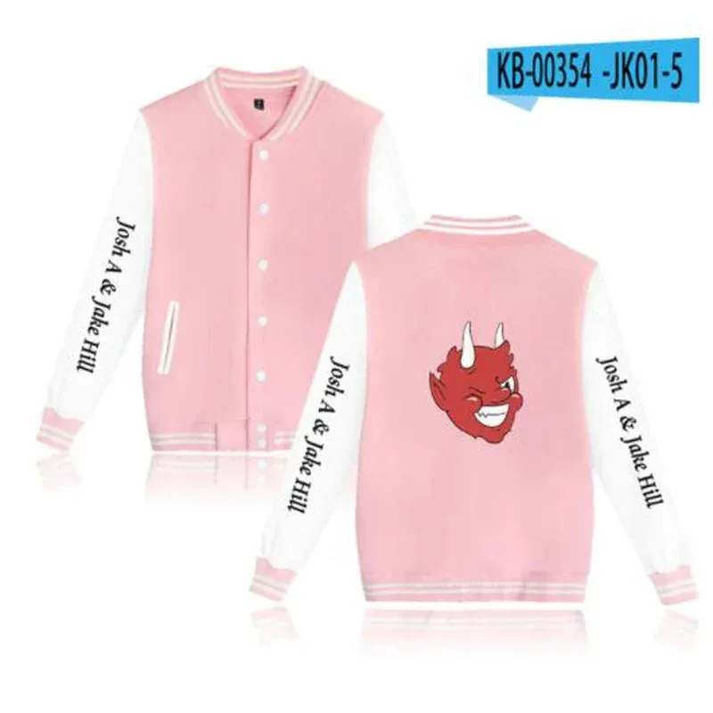 Josh A & Jake Hill Zip Up Baseball Uniform Men's Jackets Streetwear Hip Hop Hoodie Harajuku Sweatshirt Casual Sportswear