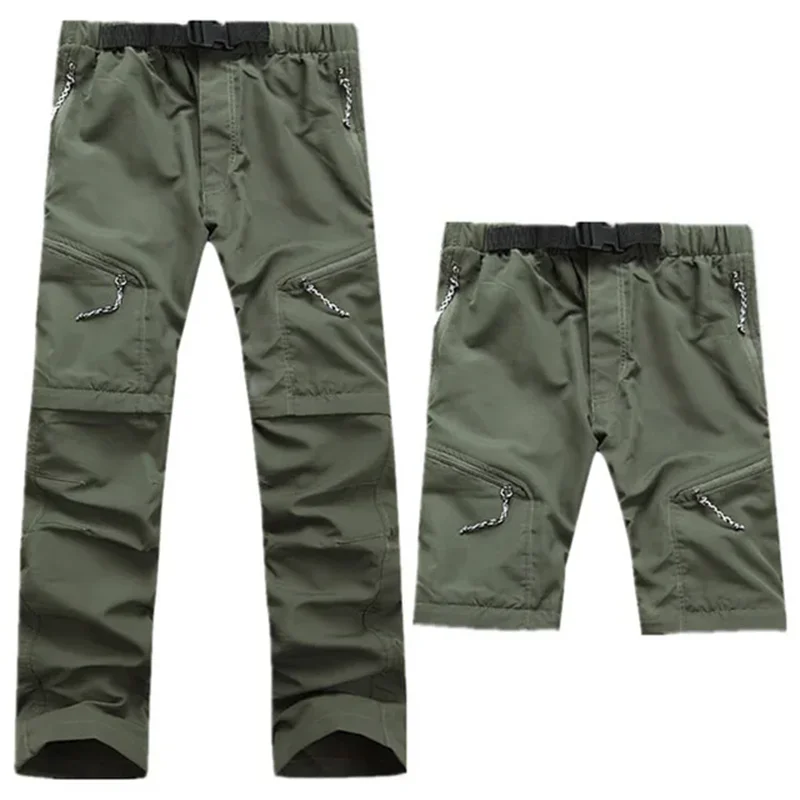 Schnell trocknende Wanderhose für Herren und Damen, Reißverschlusstaschen, Outdoor-Freizeithose, Sommer, abnehmbares Bein, lange Hose für Camping und Angeln – Detail 3