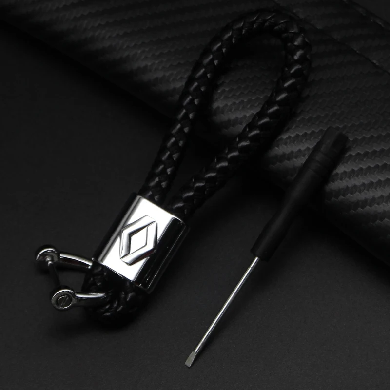 Metal+Leather Car KeyChain Key Ring Chain Auto Styling Accessories For Renault Megane Clio Kadjar Captur Sandero Arkana Duster