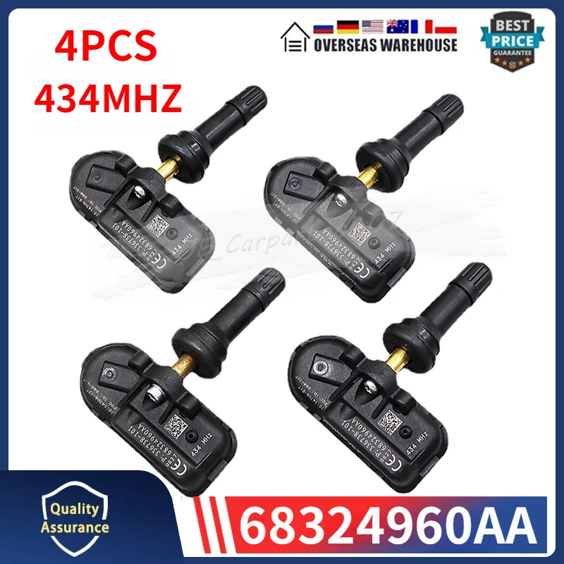 

68324960 AA TPMS 434 МГц автомобильный датчик системы контроля давления в шинах 4 шт. для Jeep Cherokee Ram 1500 2500 3500 грузовой фургон 68324960 АБ