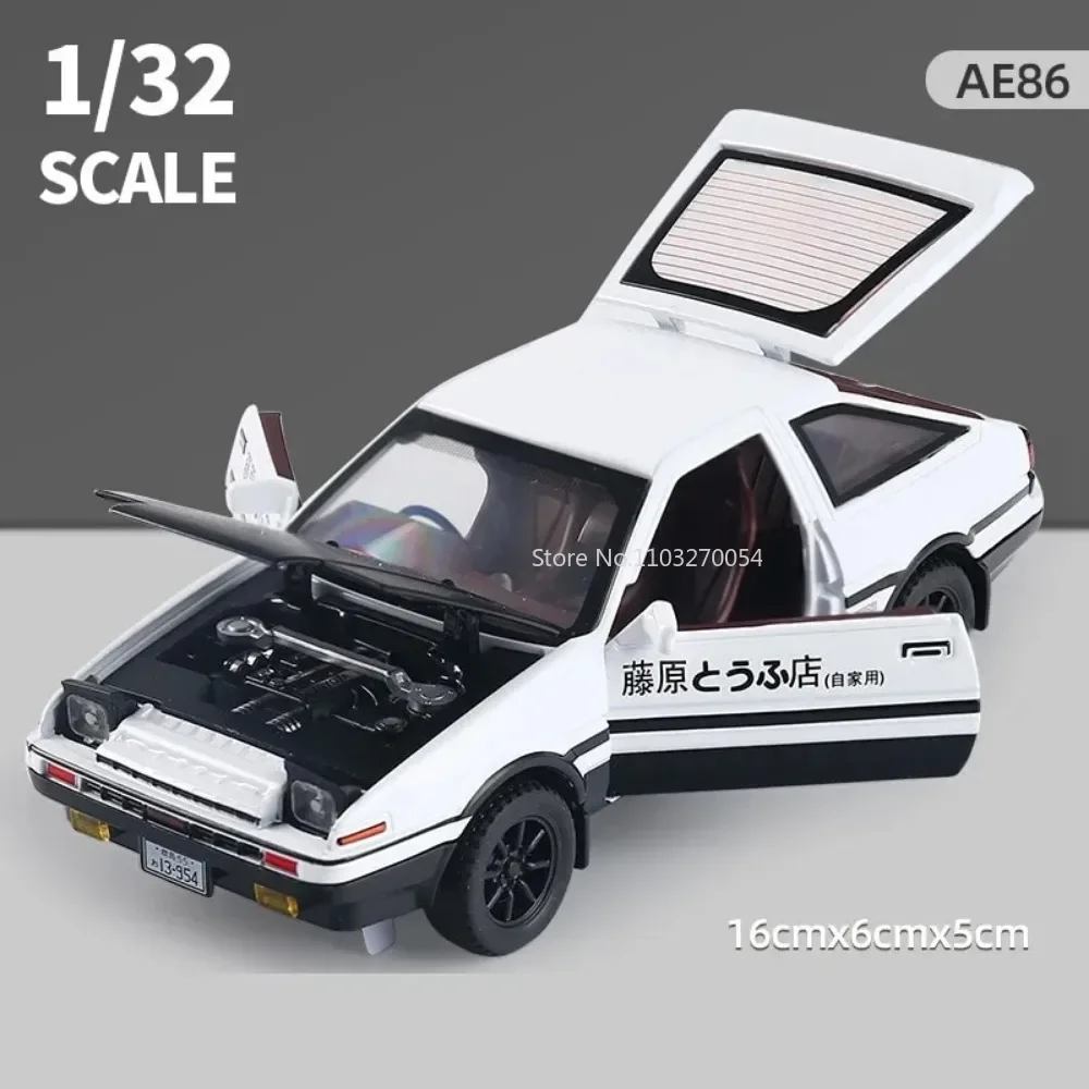 1/32 AE86 Minicar Legierung Diecast Modell Auto Spielzeug Zurückziehen Sound Licht Türen Zu Öffnende Spielzeug Serie Jungen Geburtstag Geschenke Sammlung