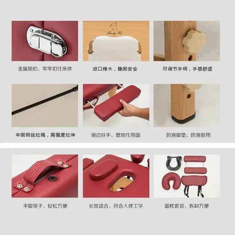 

Thai Folding Portable Massage Table Beauty Speciality Spa Massage Bed Tattoo Lash Adjust Camilla Masaje Beauty Furniture KMMT