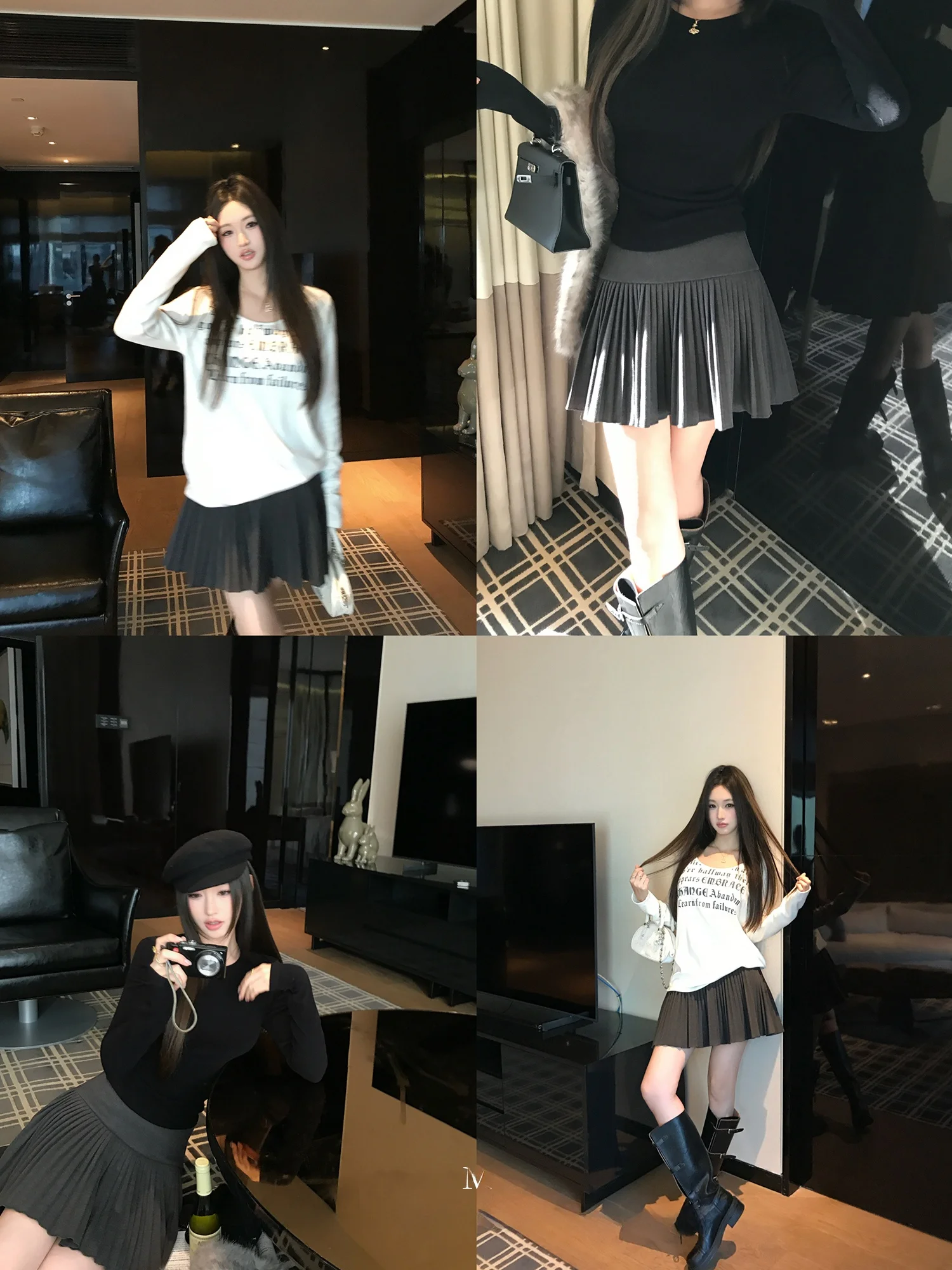 

Повседневная шерстяная юбка А-силуэта с высокой талией, простая плиссированная юбка-карандаш для женщин, модель Brittany Sle от Chin Mi Fan