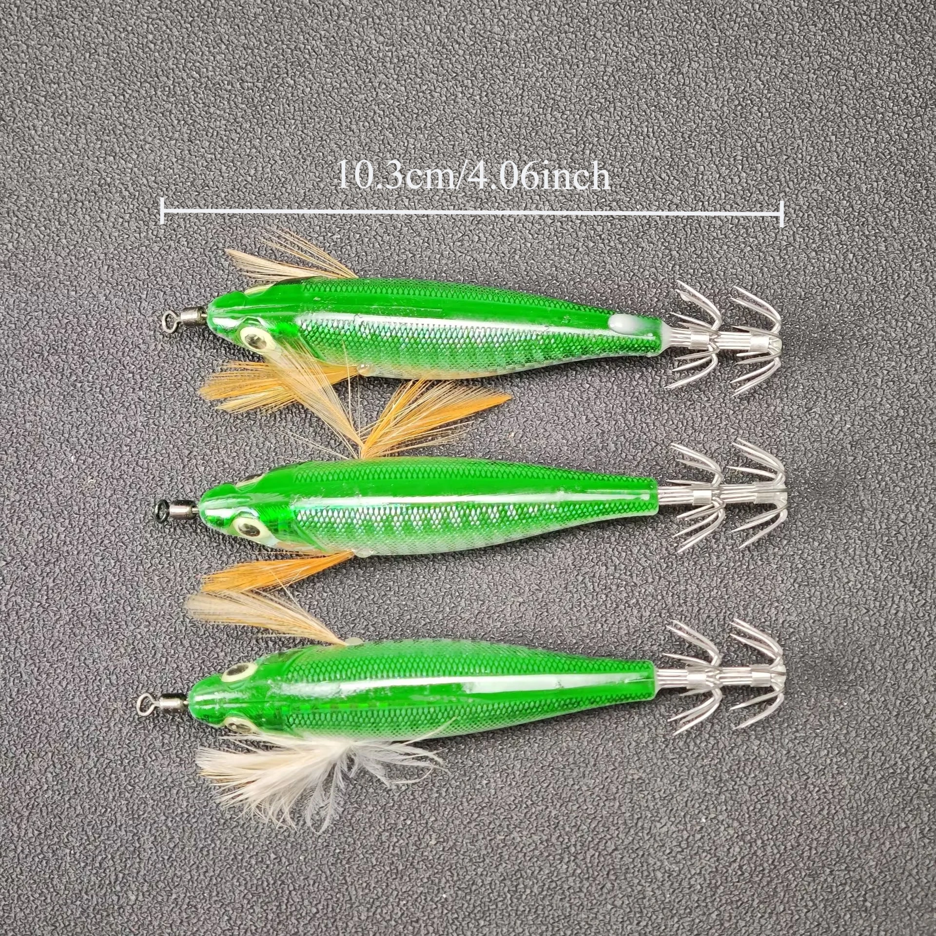 7pcs Horizontal Sea Shrimp Jig Lure Squids Hook Night Fishing Luminous Horizontal Squid Jig Saltwater Squid Glow Jigs
