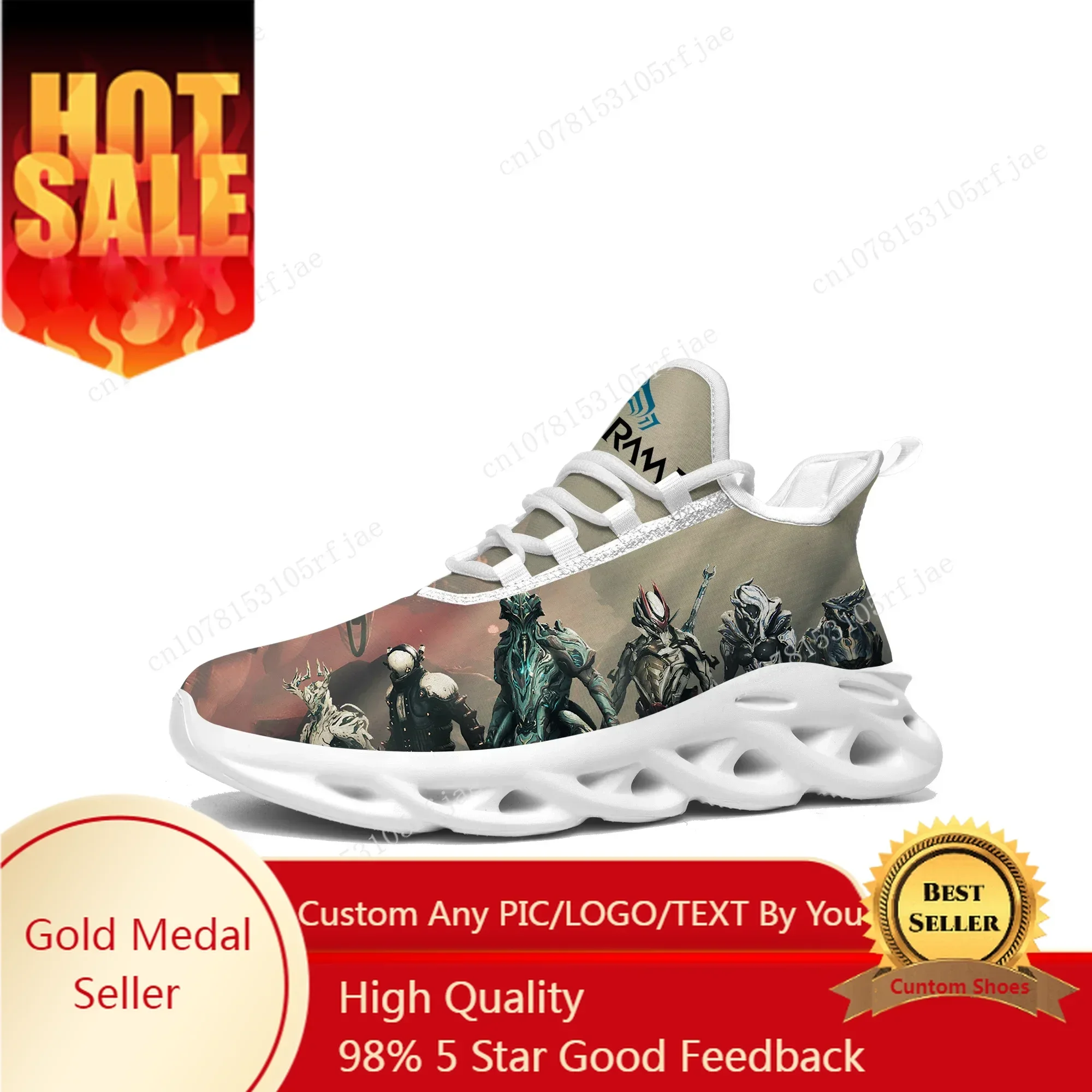

Hot Cartoon Game Warframe Sneakers Mens Womens Sports Running Shoes Custom Fashion Built Lace Up Shoes