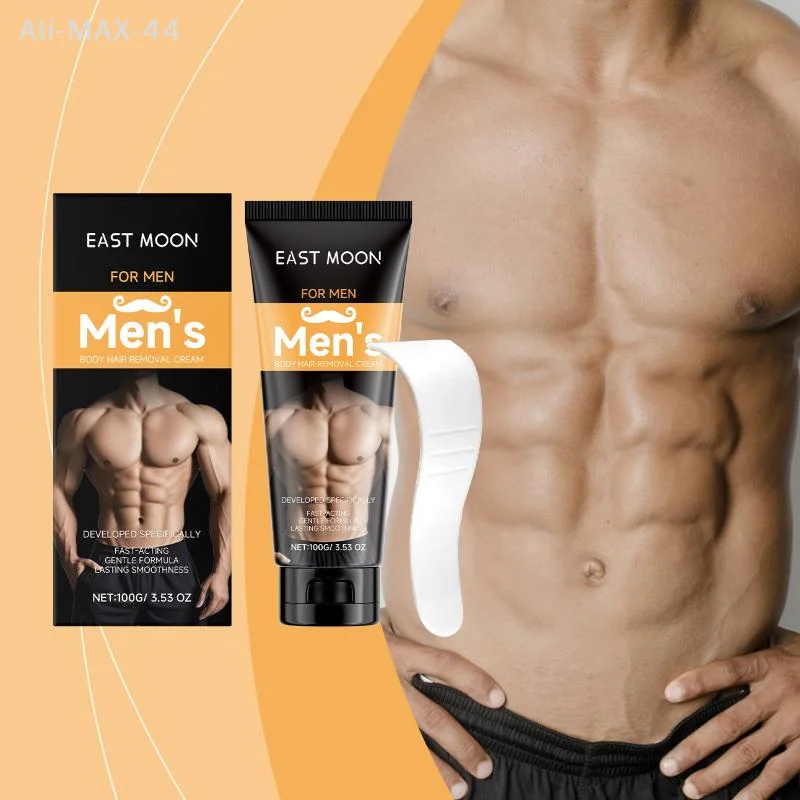 Men's Hair Removal Cream with Scraper Gently Painless Soothing Fast Acting Depilatory for Body Chest Back Legs Underarms