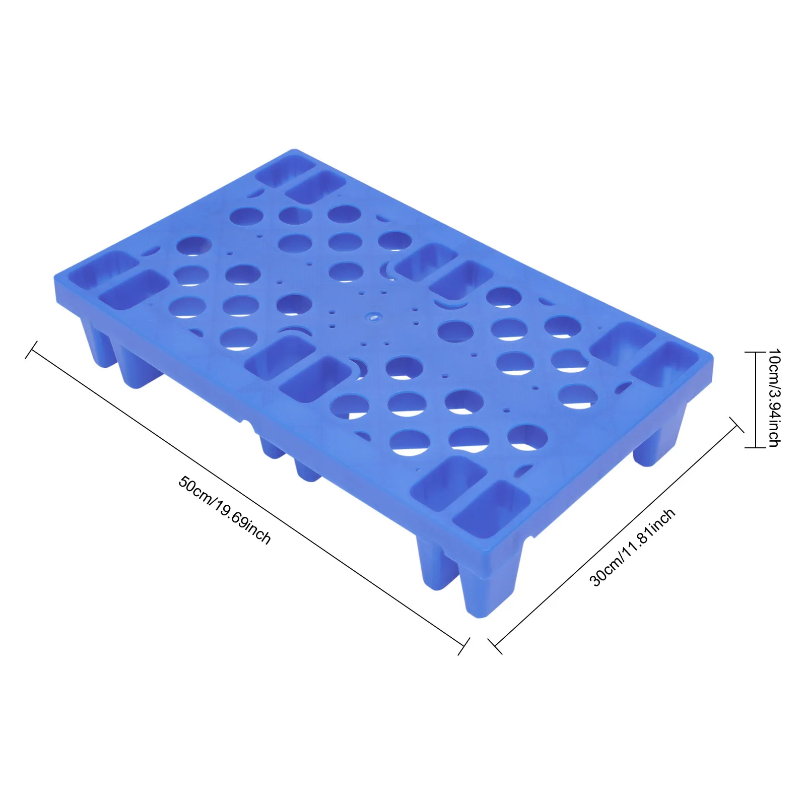 Paleta de suelo de plástico de 6 uds., paleta de PP azul, paletas de plástico ligeras, cada capacidad de carga de 150kg/330,69 libras para supermercados