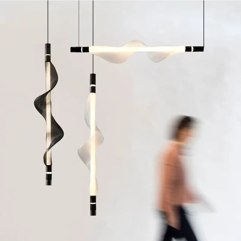 Nordic LED coloured acrylic spiral chandelier, suitable for living room and dining room decoration, ceiling, lustre