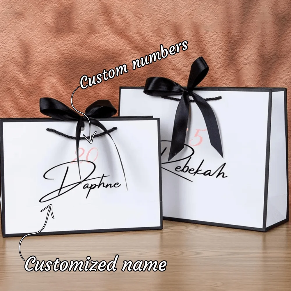 1PCS Custom Gift Bag Customizable Name Number Birthday Gift Bag Bachelorette  Party Decoration Customized Name Gift Bag