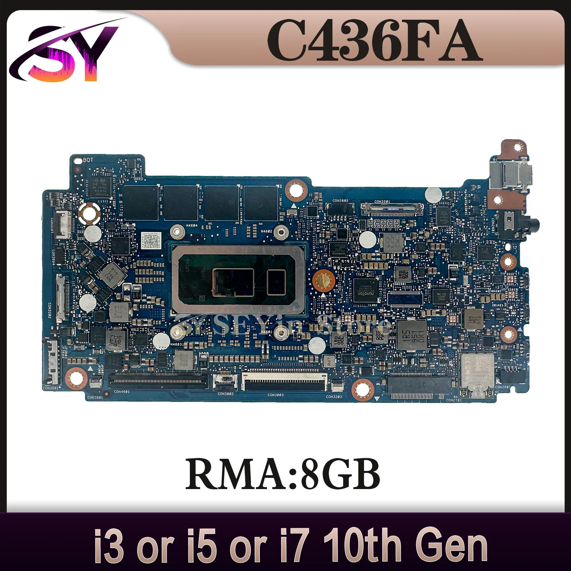 

C436FA Mainboard For ASUS Vivobook C436 C436F Laptop Motherboard i3 i5 i7 10th Gen RAM-8GB 100% Test Ok