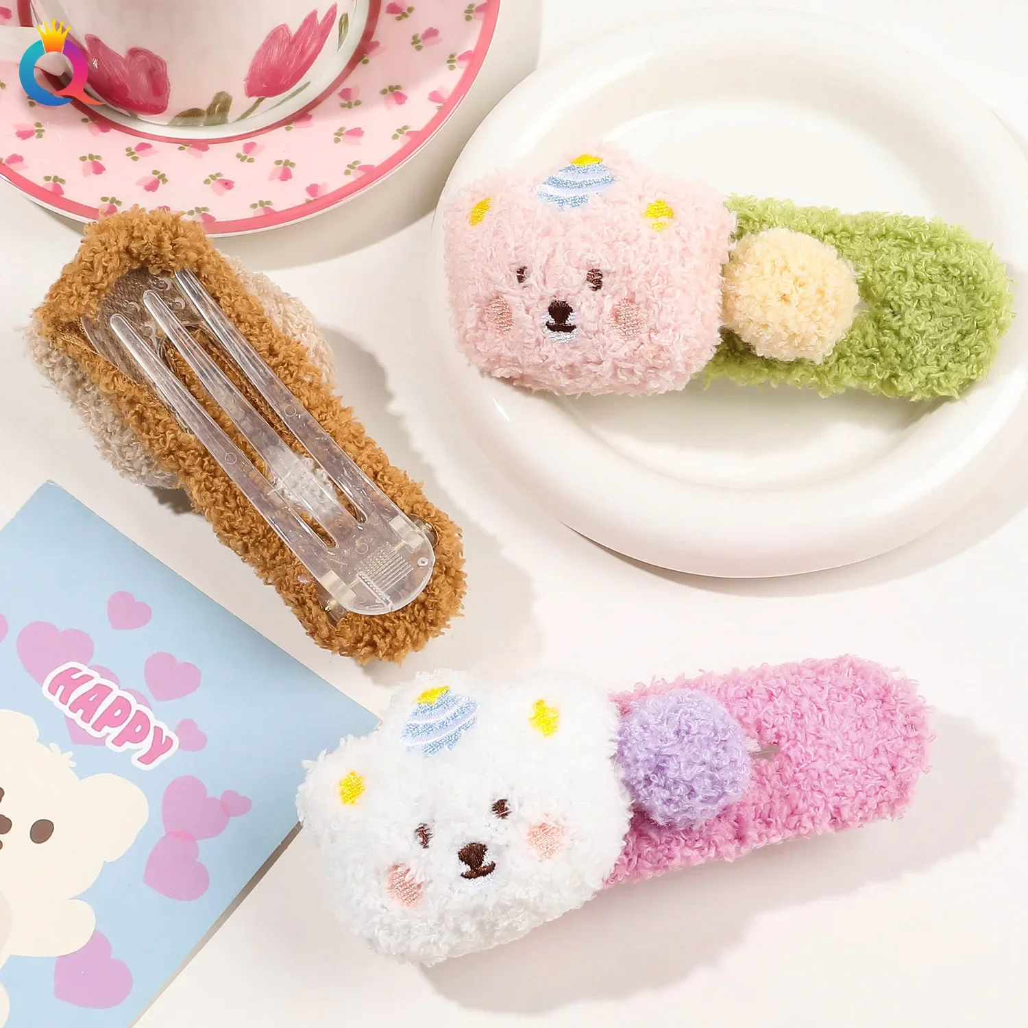 Plush Bear Hairpin Cute Half Tie Hair Clip Side Clip Bangs Clip  Premium Hair Accessories for Girls  Stylish and Adorable Look