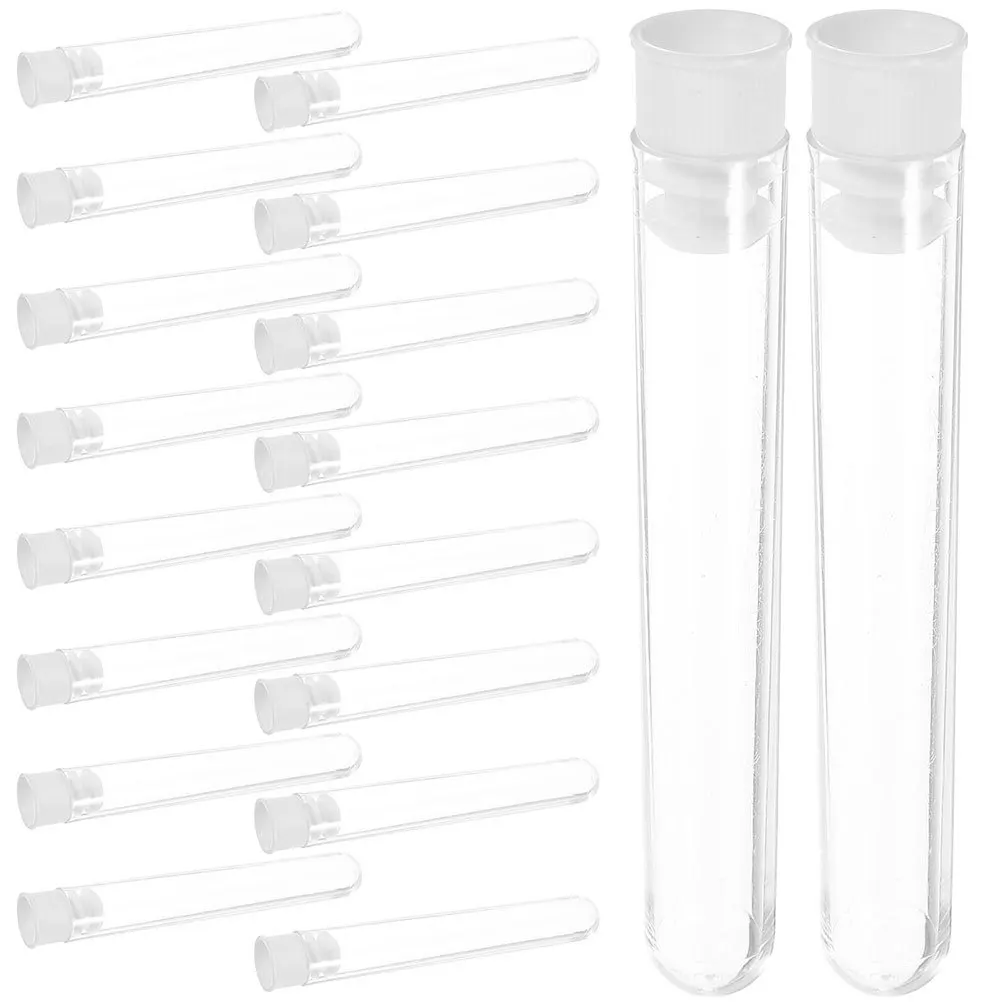 100 قطعة أنابيب اختبار بلاستيكية شفافة قبعات صغيرة لوازم أنابيب اختبار صغيرة محمولة لتجربة خرز تخزين الحلوى