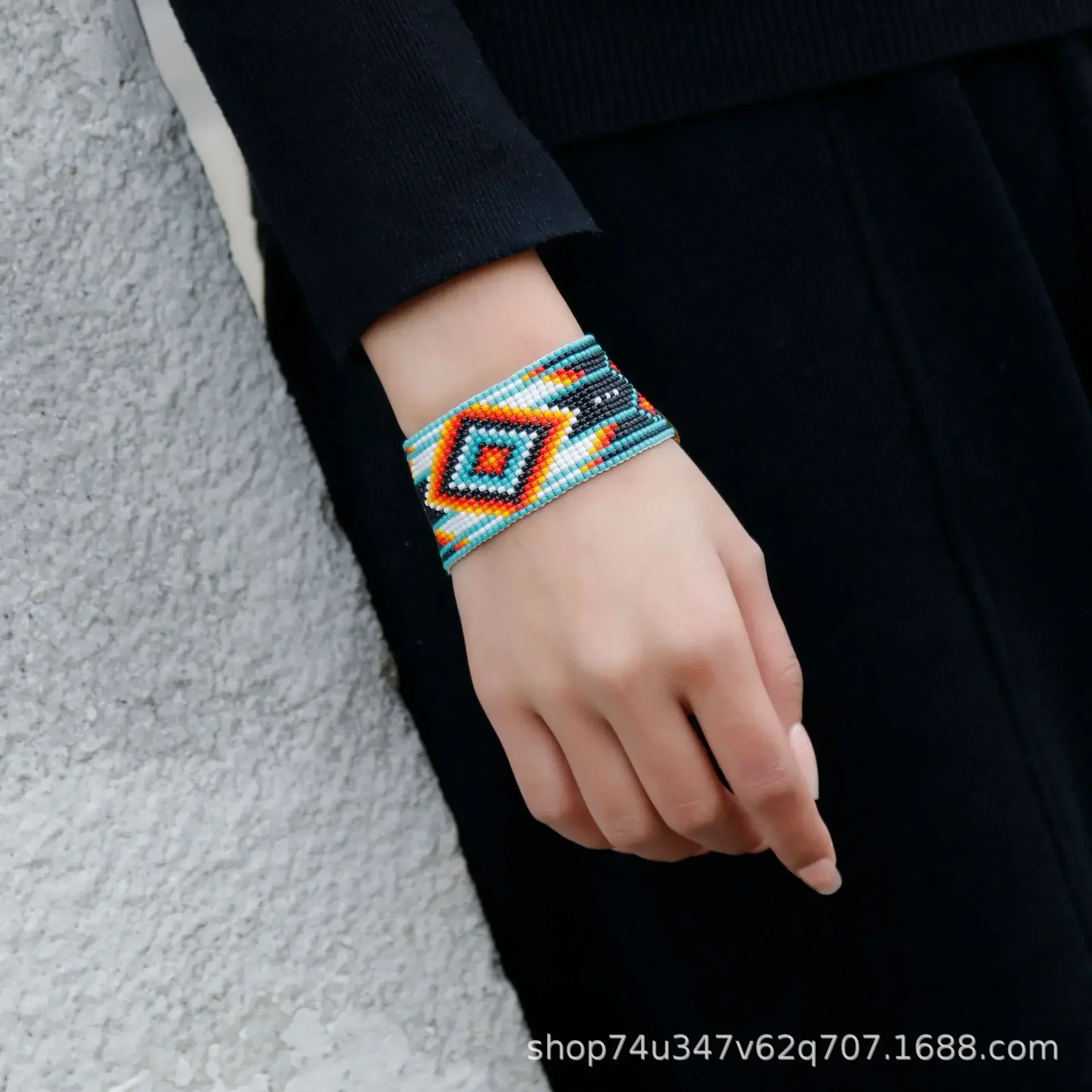 Rice Bead Bracelet  Hand knitting  Beading  colour  elastic force  diamond  fashion  Simple  Bohemia  ma'am  Adjustable Bracelet