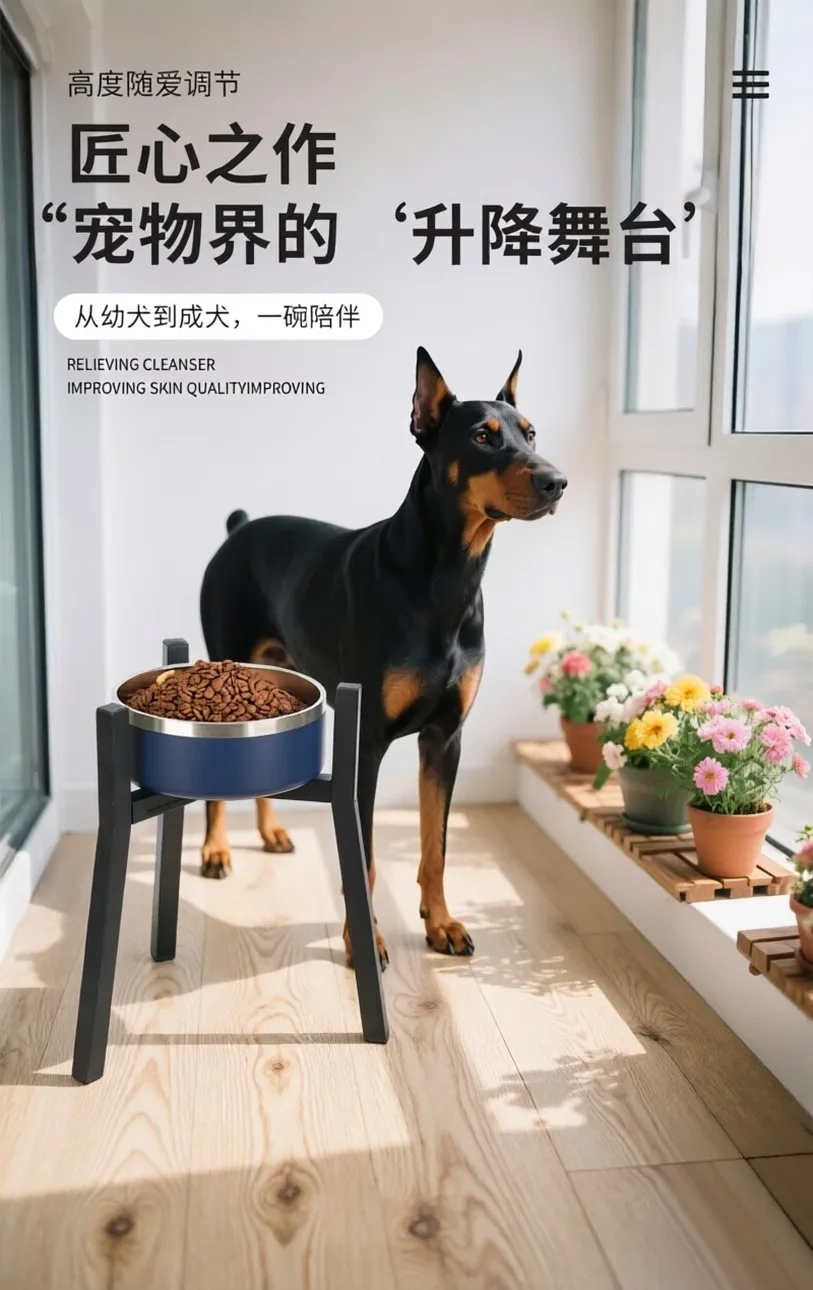 New Retractable Adjustable Pet Food Basin Rack Dog Bowl Rack High Tripod Bowl Rack Cat Bowl Multifunctional Bracket