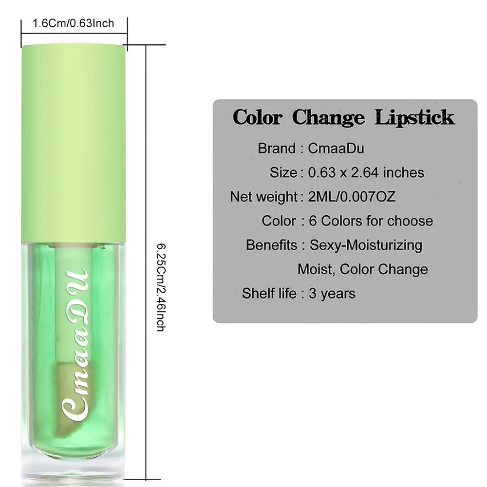 CmaaDu Green Apple Color Changing Lip Glaze Lasting waterproof non-stick cup moisture moisture not easy to fade