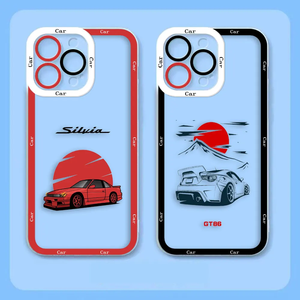 JDM Drift Racing Sports Car Cover Clear Phone Case For Xiaomi Redmi Note 13 12 12S 11 11T 11S 10 9 10S 9S 9T 8 Pro Max Plus Case