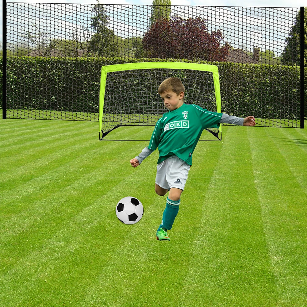Portable Soccer Barrier Net 6.4m/8.8m Size Easy Assembly Sports Backstop Netting For Backyard Football Training Practice Nets