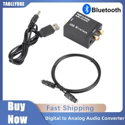 USB Digital to Analog Audio Converter Optical Fiber Coaxial Signal to Analog DAC Spdif Stereo 3.5MM Jack RCA Amplifier Decoder