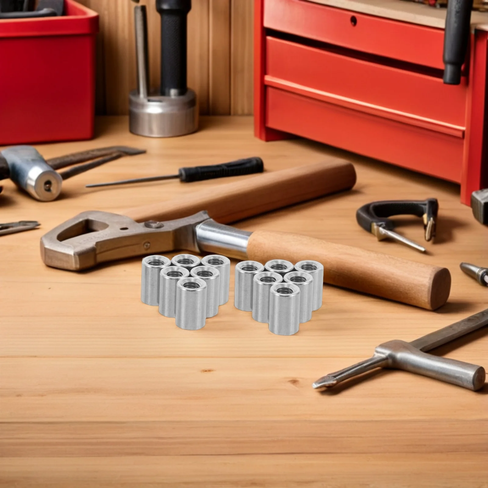 

20pcs Extended Round M8 X 0.8'' Stainless Steel Coupling Nut For Threaded Rods Heavy-Duty Connector Welding Anti-Corrosion