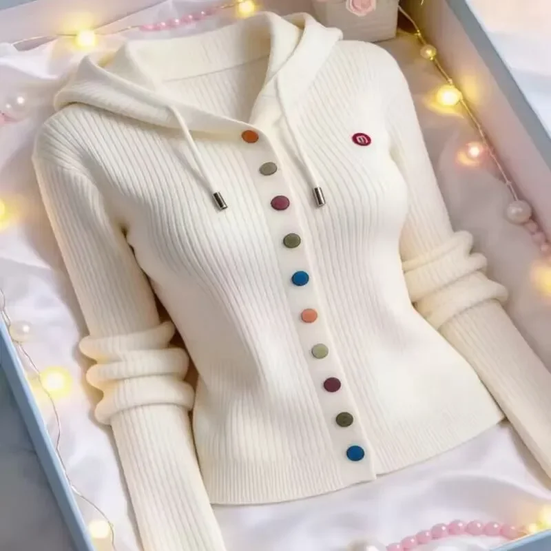 Autumn Winter Sweater Jacket Women Long Sleeve Outerwear Knit Cardigan Ladies Sweater Button Coat Women Casual Knitwear Trendy