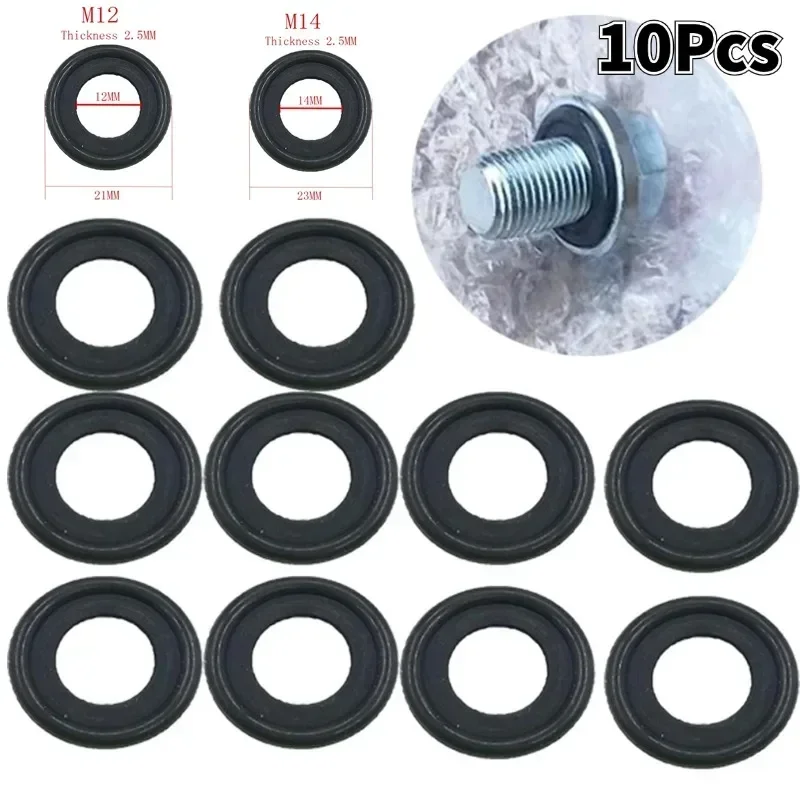 

10Pcs Car Sealing Oil Drain Plug Gasket Washer Replacement M 12/Rubber Engine Oil Drain Plug Gaskets Auto Accessories