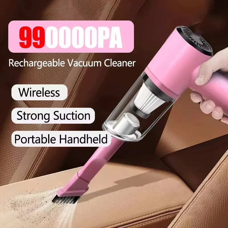 

Мощный беспроводной ручной пылесос 120 Вт, 990000 Па, для сухой и влажной уборки, портативный