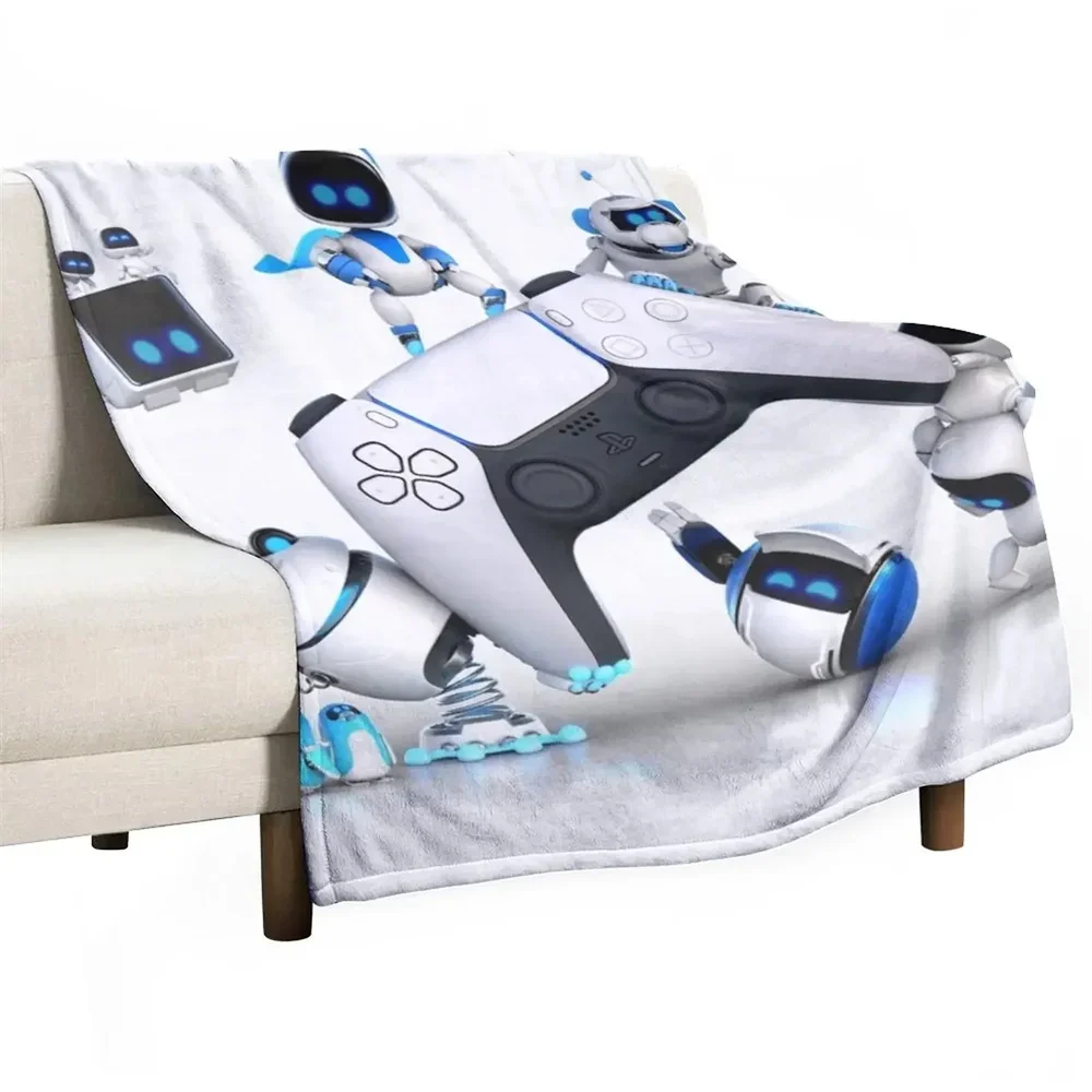 Astrobot Flannel Blanket 3D Print Comfortable for Kids and Adults Monochrome Fleece Blanket Birthday Gift ASTRO BOT For Bed Sofa