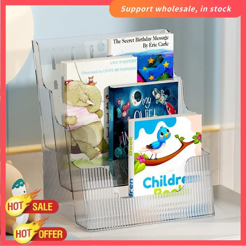 RISE-A4 Aktenanzeige, transparente Aufbewahrungsbox für Büro, A4, einlagiger Desktop-Aktensortierer, Taschenbroschüre und Broschürenhalter