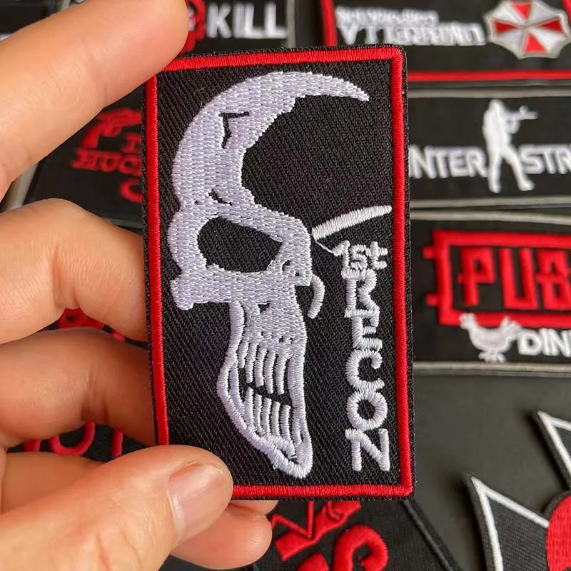 12 Stück/Punk-Kleidungsaufkleber zum Aufbügeln, Buchstaben-Stoffabzeichen, Stickerei-Applikationen, Thermokleber für Kleidung, Jeans – Detail 6