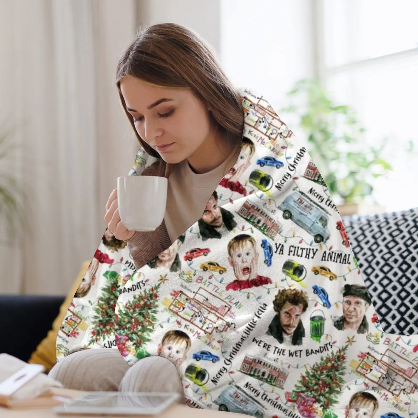 المنزل وحده كيفن مكاليستر عيد الميلاد عطلة نمط رمي بطانية جميلة متعددة الأغراض لحاف السرير يغطي البطانيات #3