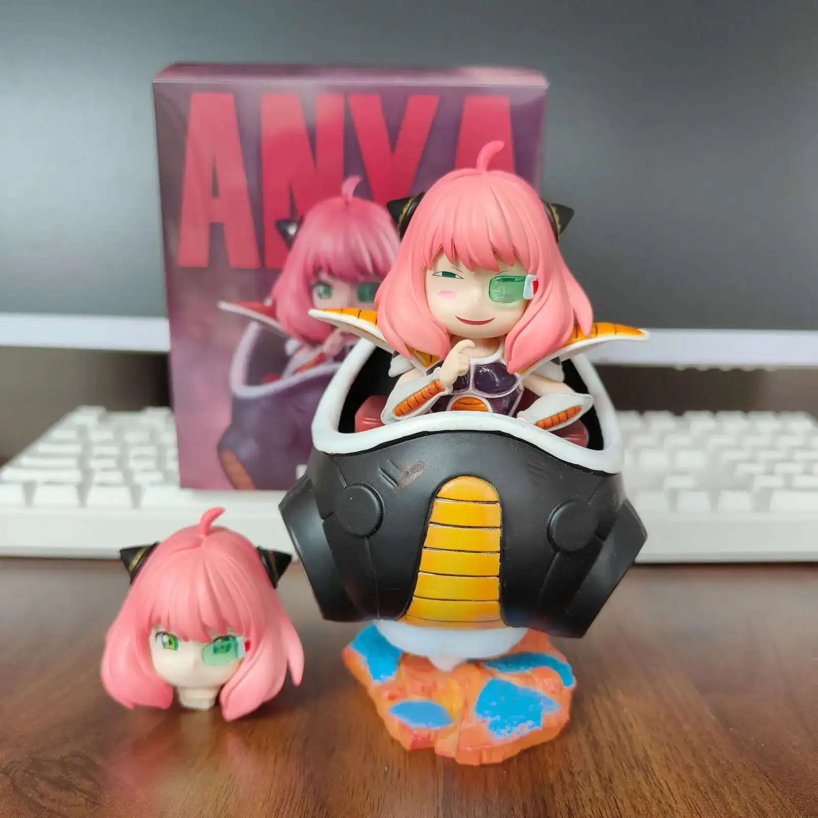 

In Stock 15cm Spy×Family Anya Cos Frieza Gk Model Statue Kawaii Character Model Toy Gift Collection