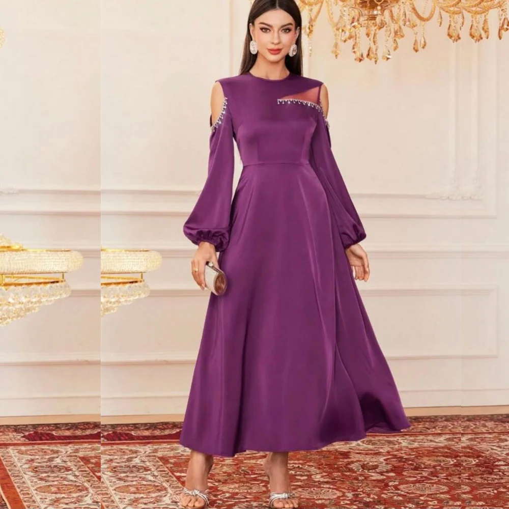 

Exquisite High Quality Sparkle Jersey Pleat Sequined Valentine's Day A-line Scoop Neck Bespoke Occasion Gown Midi Dresses