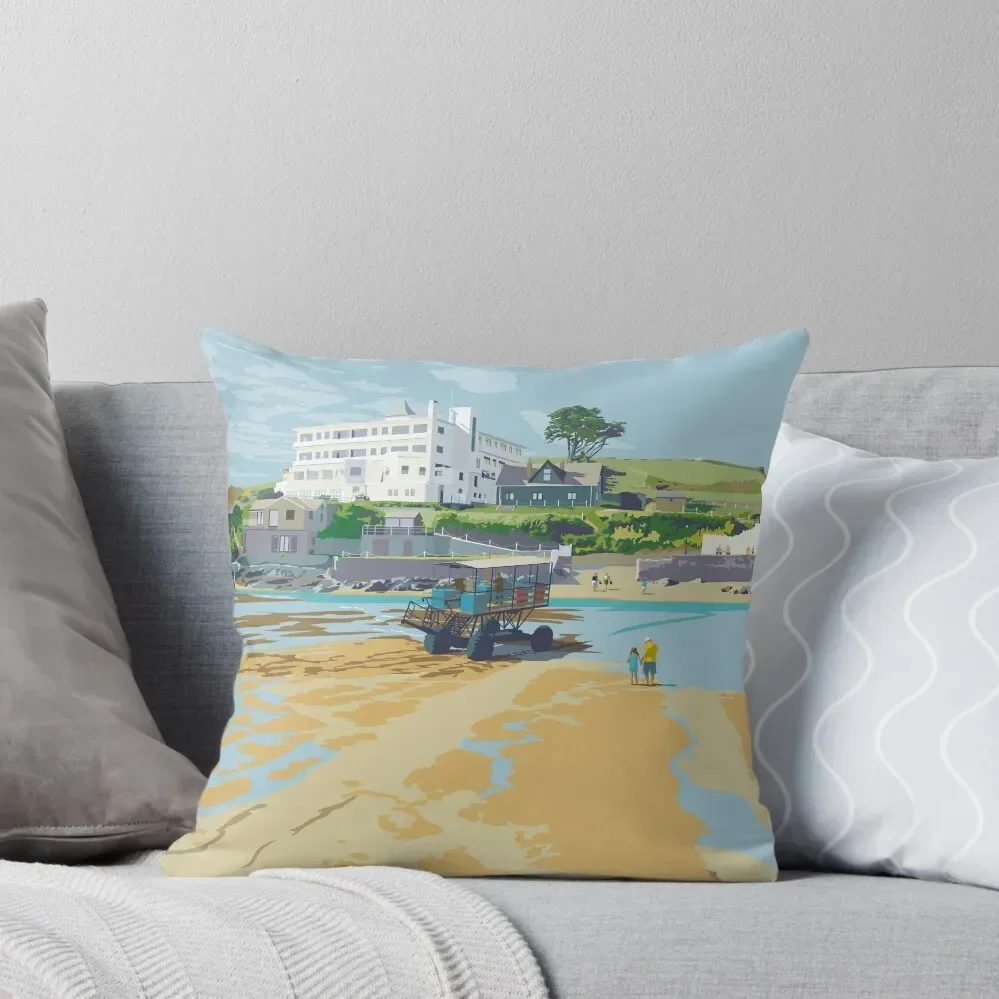 Burgh Island, Devon Throw Pillow pillows decor home christmas supplies pillow