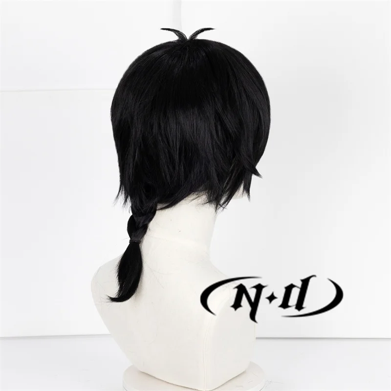 شعر مستعار تأثيري ND Jo Togame ، قاطع رياح أنيمي ، شعر أسود لحفل أزياء الهالوين ، شعر اصطناعي عالي الجودة