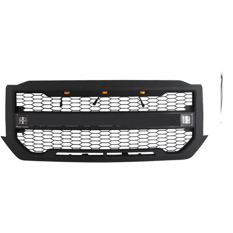 custom car abs plastic black led front grille fit for silverado chevrolet 2016 2017 2018