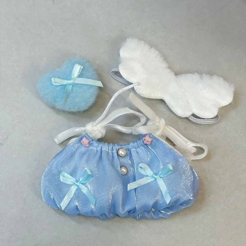 

Bow Dress 10cm Cotton Doll Clothes with Wing Suit Doll Clothes Outfit Creative Lovely Doll Dress Up Set Children's Gift