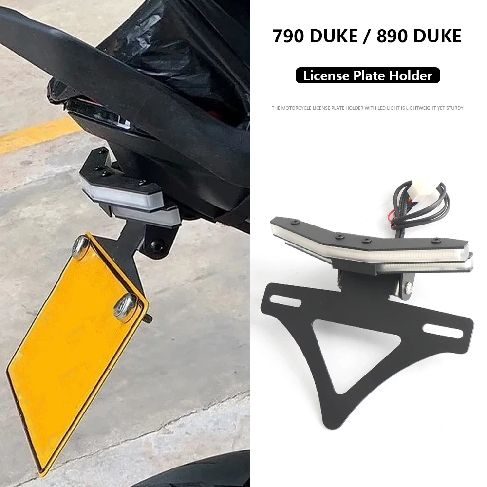 

For 790 Duke 890 DUKE Motorcycle Short Tail License Plate Holder Led Flowing Turn Signal License Plate Holder 890Duke 2018-2025