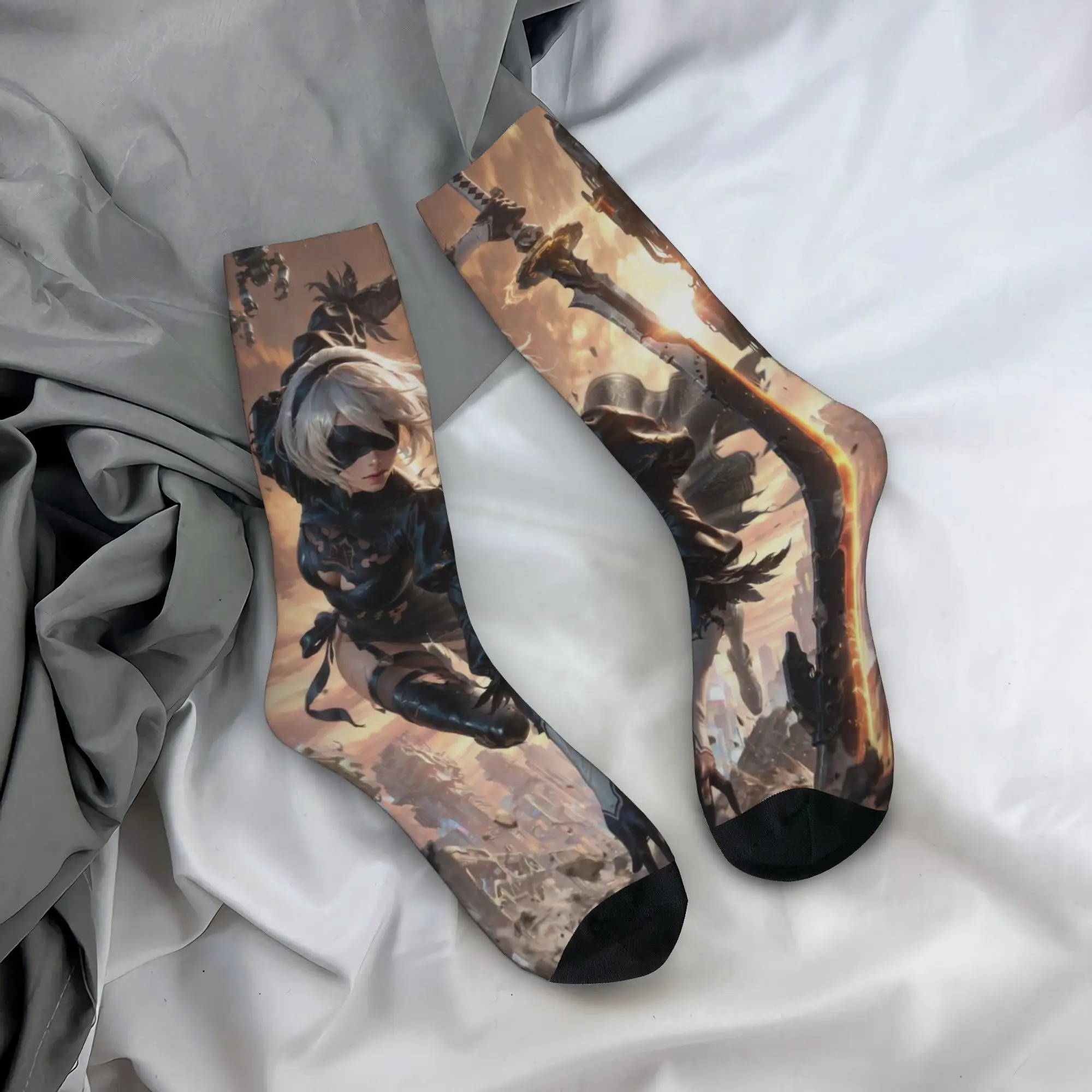 Nier Automatas  Socks  Modern Stockings Men's Soft Breathable Cycling Socks Spring Custom Non Skid Socks