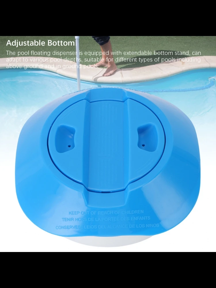 Distributeur de piscine distributeur flottant de piscine à dégagement lent automatique avec distributeur de piscine à fond extensible mangeoire de piscine flottante
