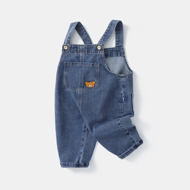 Soft Cotton Baby Boys Overalls Spring Autumn Kids cartoon Long Pants Casual Girls Jumpsuits Children Clothes SuspenderTrousers