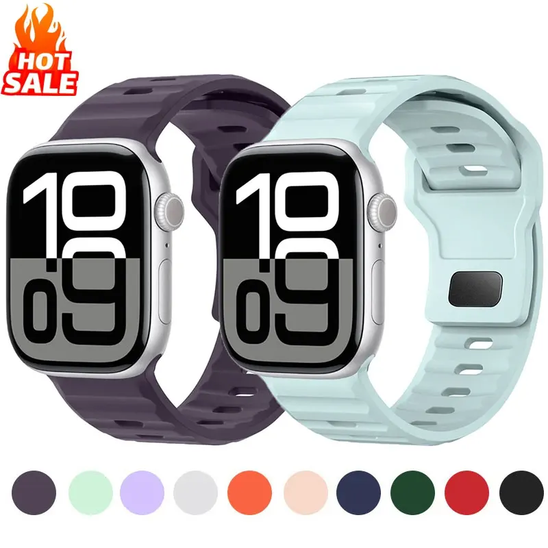 

2 Pack Silicone Straps For Apple Watch Band 45mm 44mm 46mm 40mm 49mm 42mm 41mm Sport Bracelet iwatch Series 10 9 SE 8 7 Ultra 2