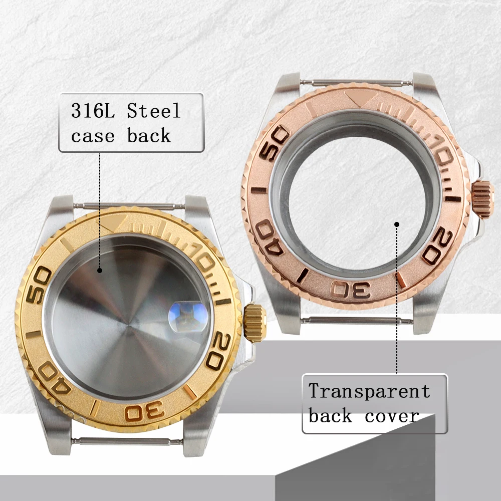 Stainless Steel NH35 40mm Watch Case Fit Seiko NH34 NH35 NH36 NH38 Movement Submariner GMT YACHT-MASTER Case Watch Accessories