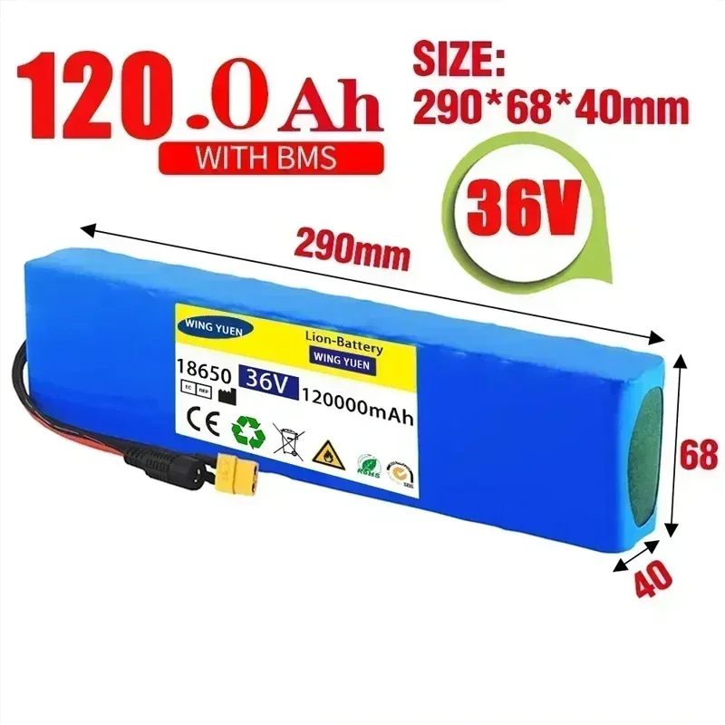 

10S3P 36V 120Ah battery pack 18650 lithium-ion battery 1000W high-power electric lithium battery